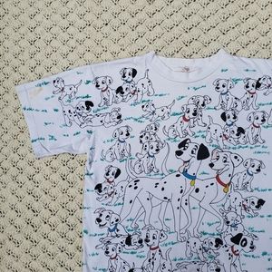 Vintage 101 Dalmatians All Over Print Graphic Movie Disney T Shirt